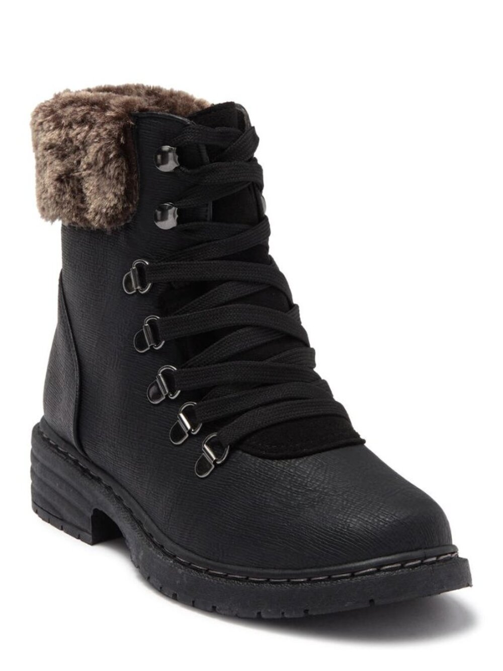 Wanted Nordstrom Denali Boots Lace Up Faux Fur Booties Black Size 8.5 NEW